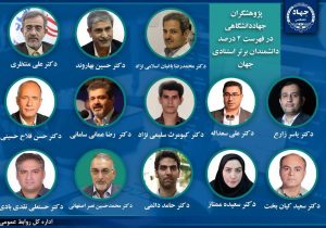 نام پژوهشگر پژوهشکده سرطان معتمد جهاد دانشگاهی در جمع ۲ درصد دانشمندان پراستناد دنیا