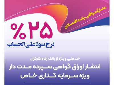 تامین مالی ۳۴٫۰۰۰ میلیارد ریالی واحدهای تولیدی توسط بانک رفاه کارگران در دولت چهاردهم