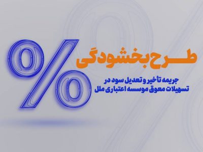 طرح بخشودگی وجه التزام تاخیر تادیه دین (۶ ٪) تسهیلات در موسسه اعتباری ملل